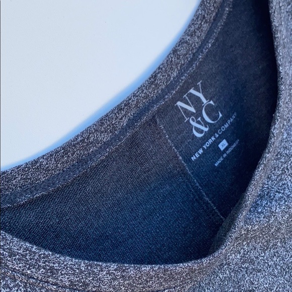 New York & Co Gray Shoulder Less Long Sleeve Dress - Picture 5 of 8